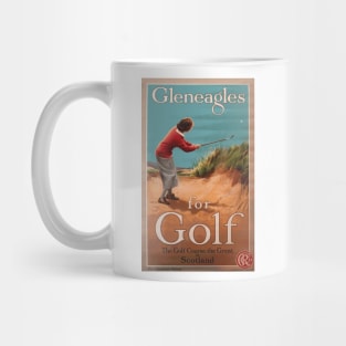 Vintage Travel Poster - Golf at Gleneagles, Scotland (Lady Golfer) Mug